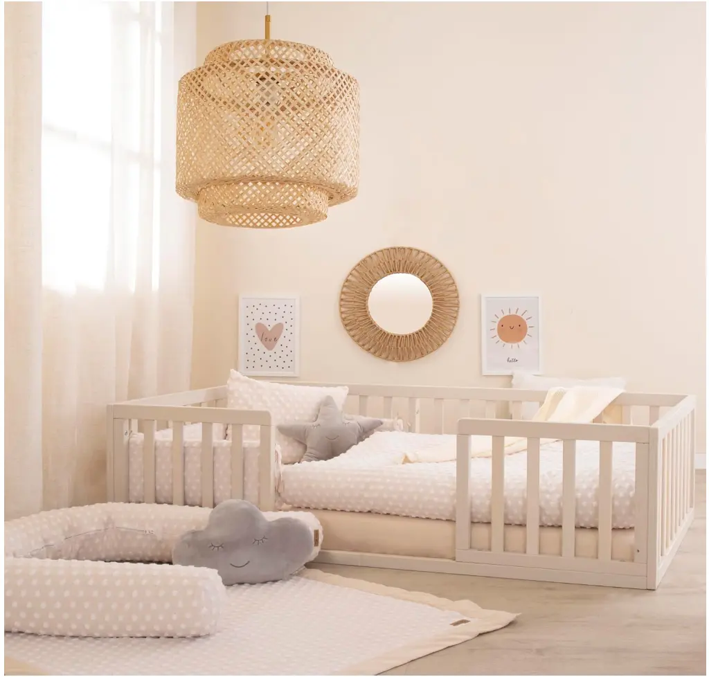 Cama Montessori de Suelo con Protección Anticaídas