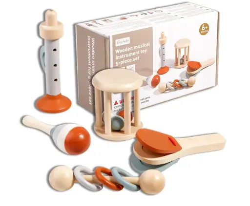 Instrumentos musicales de madera (6–12 meses)