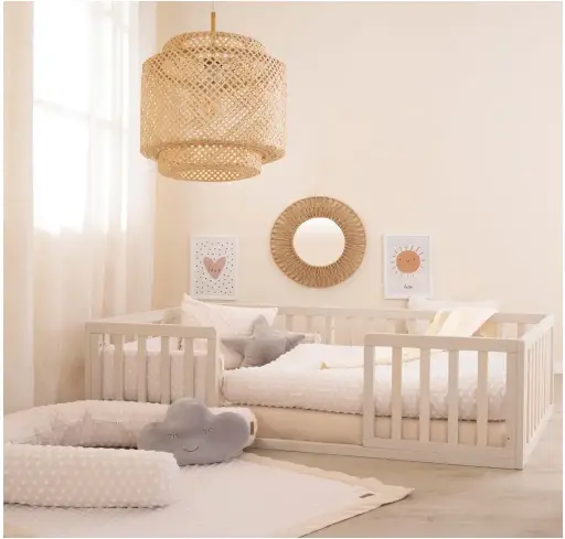 Cama Montessori de Suelo con Protección Anticaídas